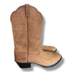 Ariat Heritage Cowboy Boots 15725 Tan Leather Western Heel Women’s Size 7.5B
